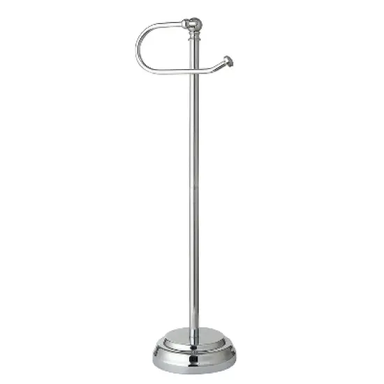 SunnyPoint Classic Bathroom Free Standing Toilet Tissue Paper Roll Holder Stand Chrome (HLS-KD-02CH) image {3}
