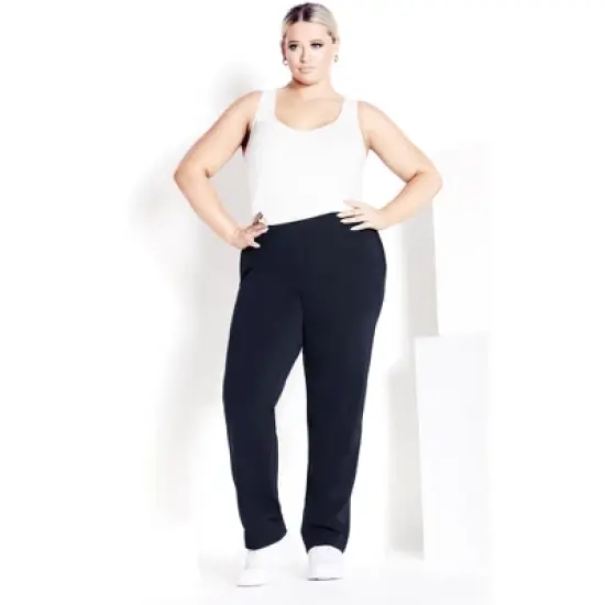 Women's Plus Size Supima&reg; Active Pant Navy - petite | AVENUE image {4}