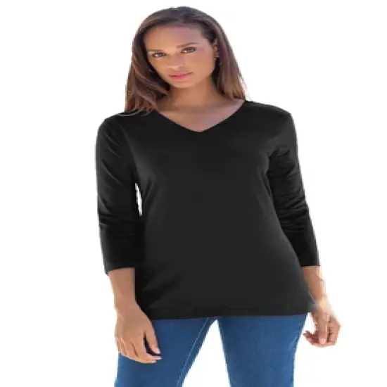 Jessica London Women&rsquo;s Plus Size V-Neck Tee image {2}