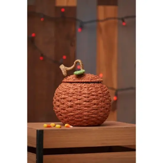C&F Home Pumpkin Handwoven Halloween Premium Trick or Treat Candy Basket Container image {2}