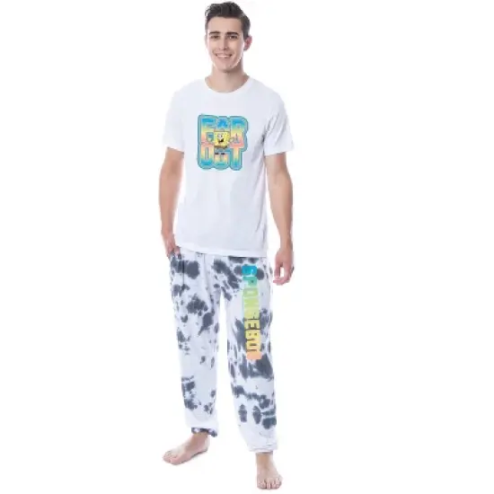 Nickelodeon SpongeBob SquarePants Mens' Far Out Sleep Pajama Set Multicolored image {4}