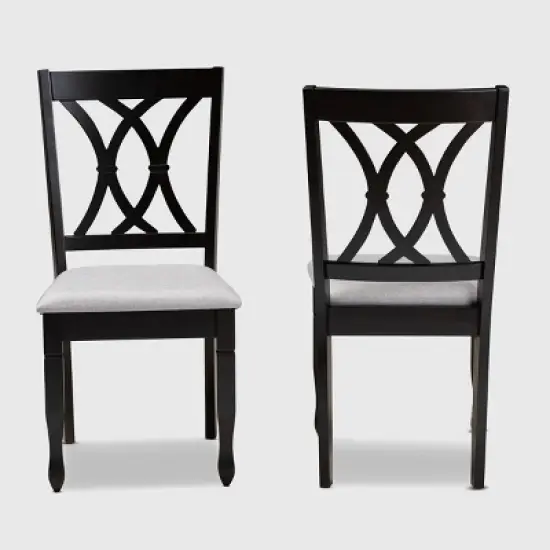 2pc Reneau Upholstered Wood Dining Chair Set - Baxton Studio image {1}