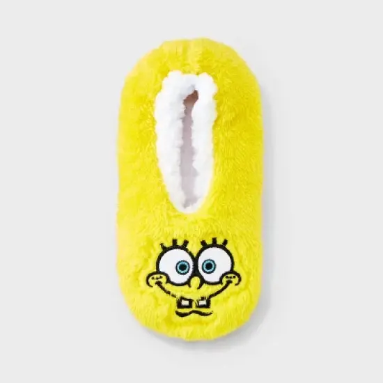 Women's SpongeBob SquarePants Cozy Fleece Slipper Socks with Grippers - Yellow image {2}
