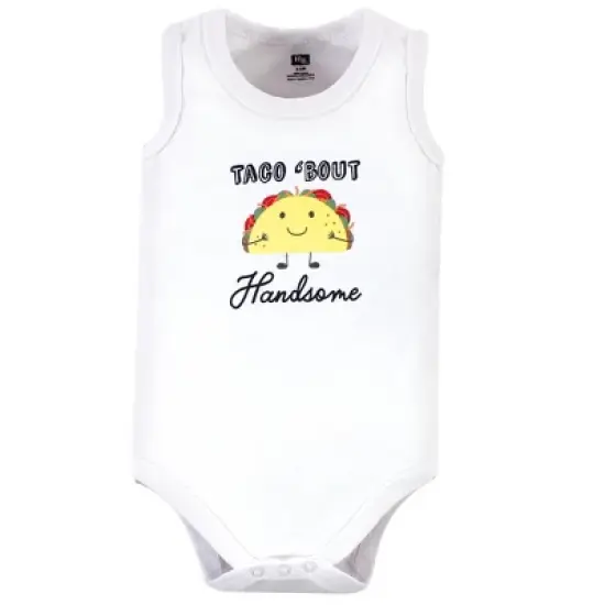 Hudson Baby Infant Boy Cotton Sleeveless Bodysuits 5pk, Taco Truck image {1}