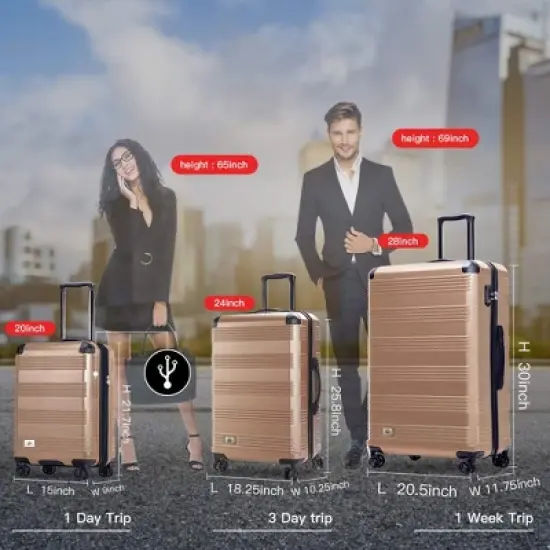 Verdi Luggage 3Pc Hardside Spinner Set (20/24/28) image {5}