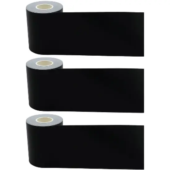Teacher Created Resources Straight Rolled Border Trim 3" x 50' Black Solid 3/Pack (TCR8925-3) image {3}