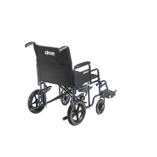 Drive Medical Bariatric Heavy-Duty Transport Wheelchair - 22&Prime; Seat, Swing-Away Footrest - Blue image {2}
