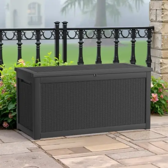 MAYEERTY 260 Gallon Large Capacity Outdoor Deck Box for Patio Furniture Cushions, Pillow with Wheels image {6}