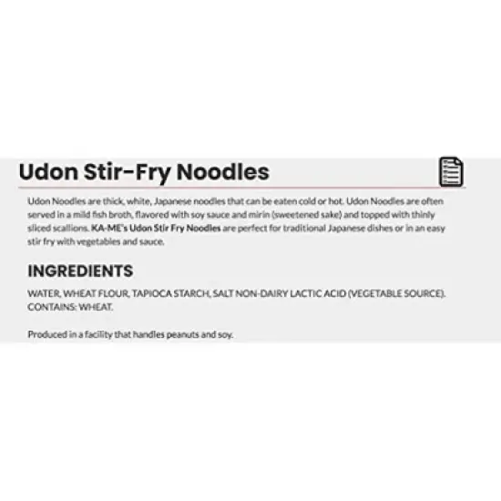 KA-ME, Udon Stir-Fry Noodles, 2 Pouches, 7.1 oz Each image {6}