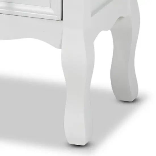 Caelan Wood 2 Drawer Nightstand White - Baxton Studio image {8}