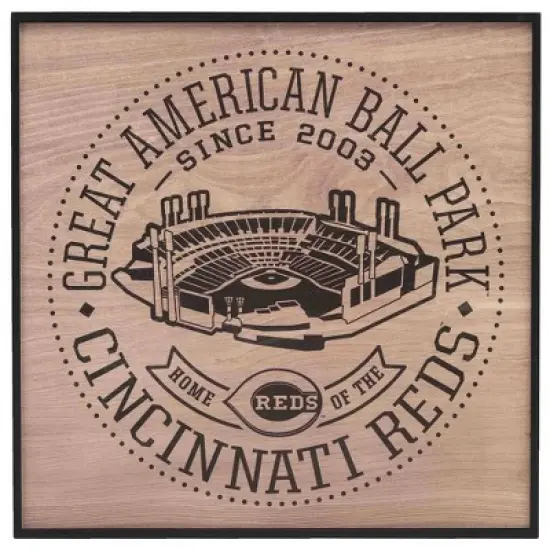 MLB Cincinnati Reds Baseball Hollow Wood Block Panel image {4}