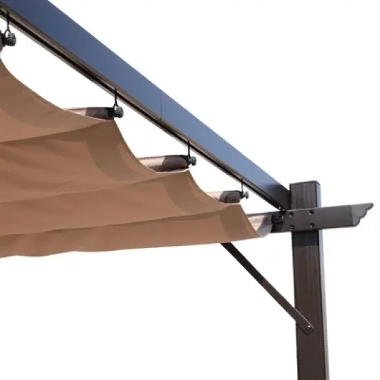 Outsunny Outdoor Retractable Pergola Canopy, Aluminum Patio Pergola, Backyard Shade Shelter for Porch Party, Garden, Grill Gazebo image {5}