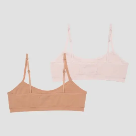 Hanes Girls' 2pk Strappy Bra - Golden Rose image {1}