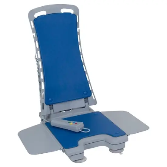 Drive Medical Whisper Ultra Quiet Bath Lift - Reclining Motorized Seat with Floating Remote - Blue image {1}