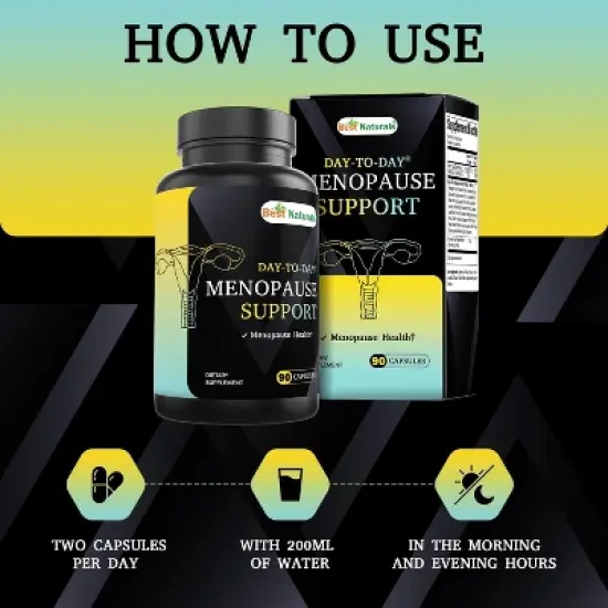 Best Naturals Day-to-Day Menopause Supplements for Women with Ashwagandha, Dong Quai, Chastberry, Kelp, Red Raspberry, 90 Veg Capsules image {3}