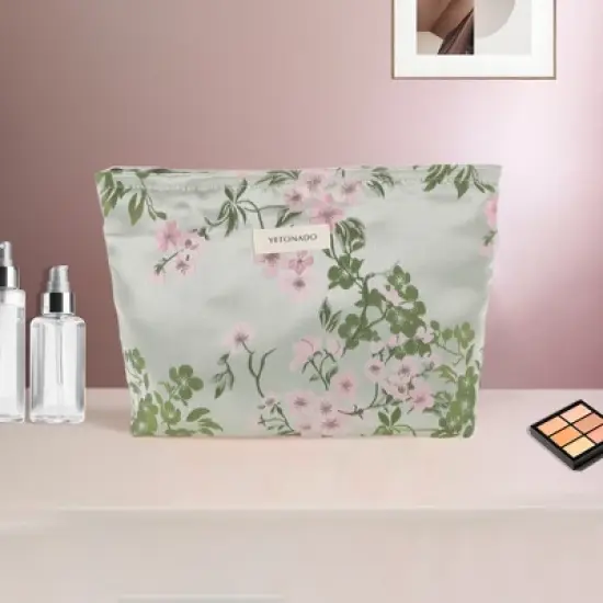 Unique Bargains Portable Cherry Blossom Makeup Bag 1 Pc image {4}