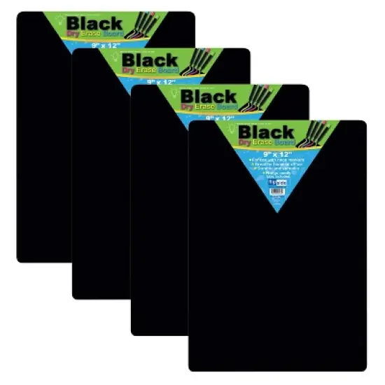 Flipside Products Black Dry Erase Boards, 9" x 12", Pack of 4 image {3}