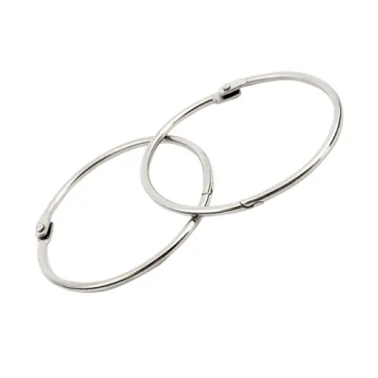 Unique Bargains 3" Inner Diameter Looseleaf Binder Rings for Scrapbooking Book 2 Pcs Silver Tone image {2}