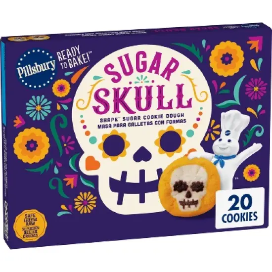 Pillsbury Sugar Skull Shape Cookies Dough - 9.1oz/20ct image {12}