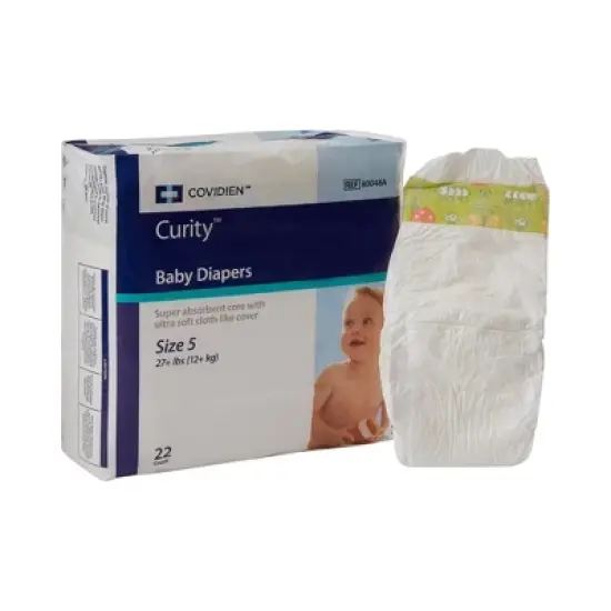Curity Baby Diapers with Tabs, Super Absorbent, Size 5, 22 Count, 1 Pack image {2}