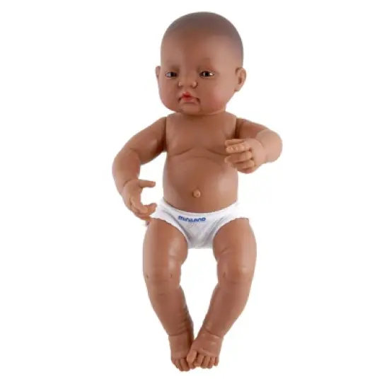 Miniland Educational Anatomically Correct Newborn Doll, 15-3/4", Boy, Brown Eyes image {1}