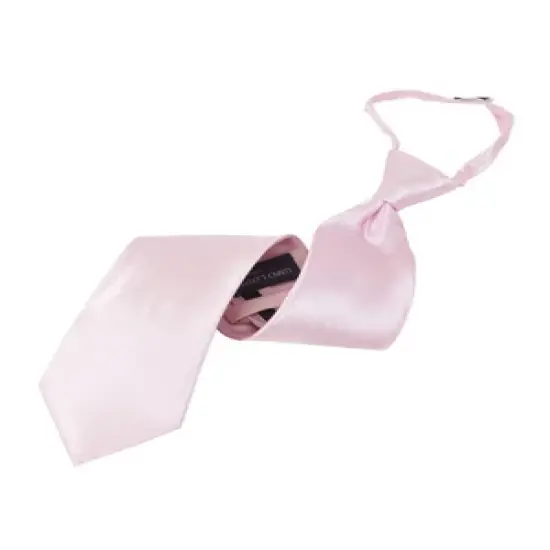 Men's Silk Solid Color Pre-tied Zipper Neck Tie image {8}