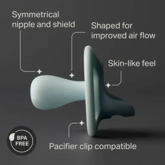 Tommee Tippee Ultra-Light Stay Put Silicone Pacifier 6-18 Months - Blue & Green - 4pk image {2}
