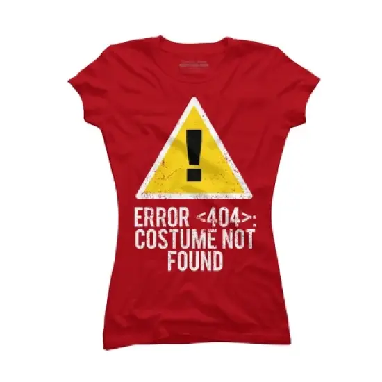 Junior's Design By Humans Halloween Error 404 Costume Not Found Apparel By COVI T-Shirt image {5}