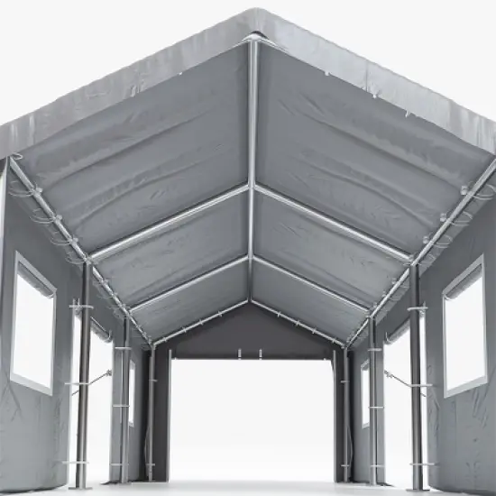 Whizmax Heavy Duty Steel Outdoor Carport,Storage Boat Shed Canopy Garage Car Shelter With 4 Window Sidewalls And 4 Doors image {3}