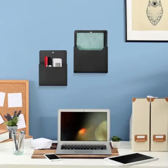 Unique Bargains Large Capacity Hanging Wall Magnetic File Holder 6 Pcs image {4}