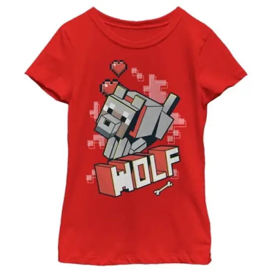 Girl's Minecraft Wolf T-Shirt image {3}