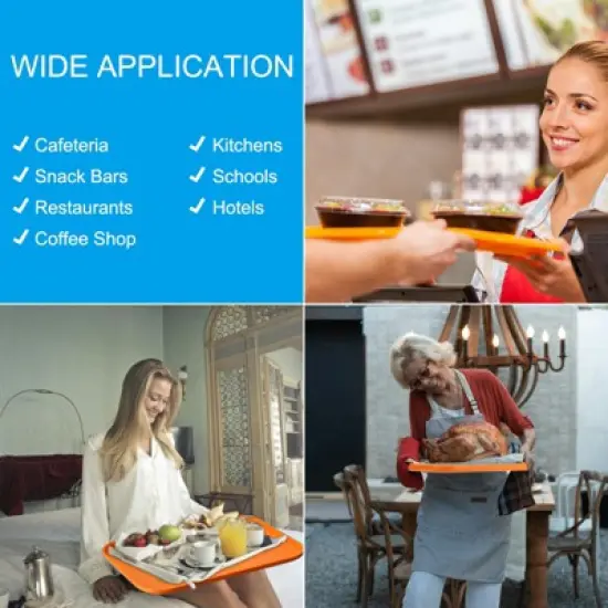 Unique Bargains PP Plastic Reusable Lightweight Serving Tray 20 Pcs image {5}