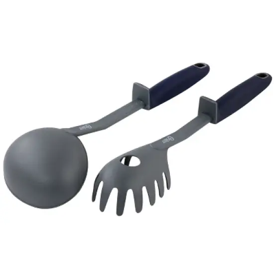 Oster Bluemarine 2 Piece Ladle and Pasta Server Utensil Set in Navy Blue image {4}