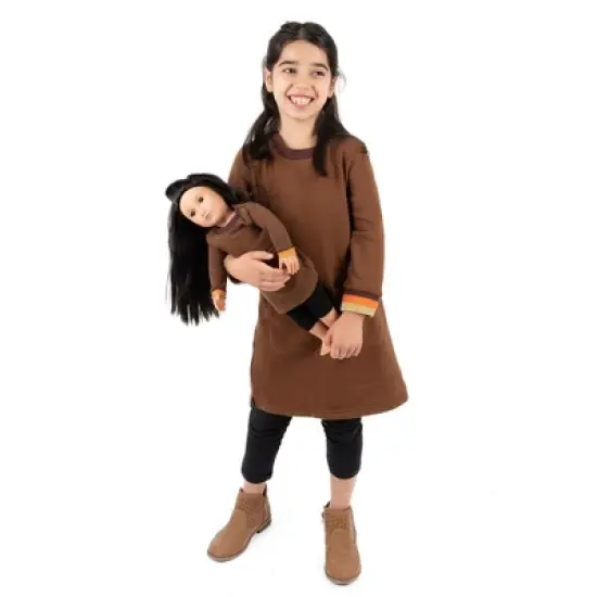 Leveret Girls and Doll Matching Sweatshirt Tunic Dress image {4}