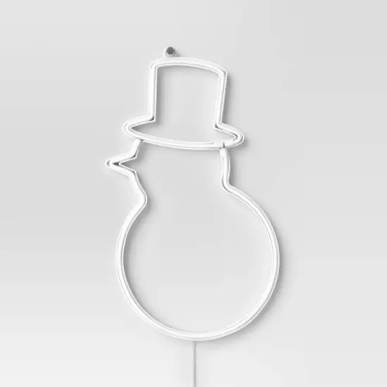 LED Battery Operated Christmas Neon Snowman Hangable Sign White/Blue/Orange - Wondershop&trade; image {2}