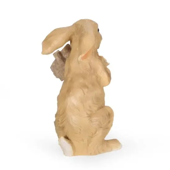 28.25" Concrete Silverbow Outdoor Rabbit Garden Statue - White and Brown - Christopher Knight Home image {3}