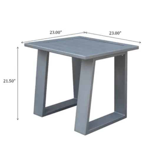 DSVIMOY Patio End Table, Neutral Tones, Modern Geometric Pattern, Pewter, 23"*23"*22" image {2}