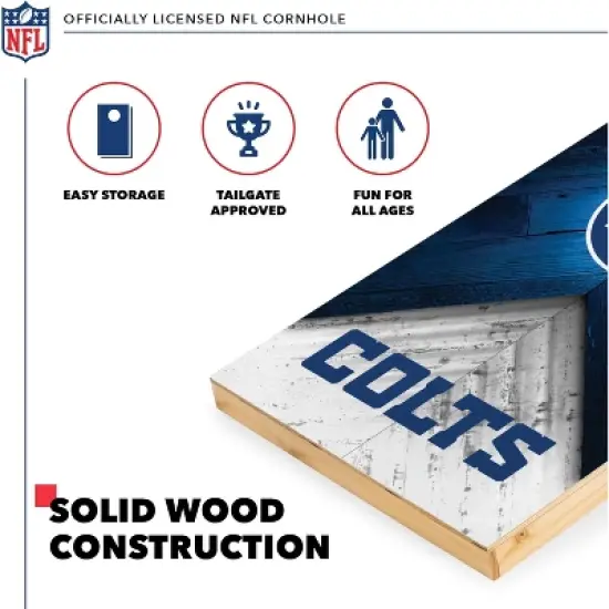 NFL Indianapolis Colts 2'x4' Wood Cornhole Set image {2}