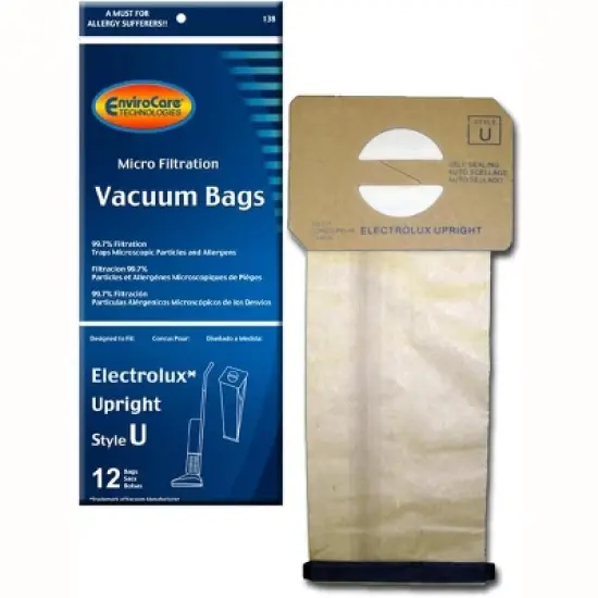 12 Generic Electrolux Upright Style U Allergy Vac bags Epic, Prolux, Discovery, Genesis, Lux Vacuum Cleaners image {6}