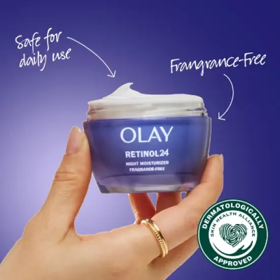 Olay Regenerist Retinol 24 + Peptide Night Face Moisturizer Fragrance-Free - Trial Size - 0.5oz image {6}