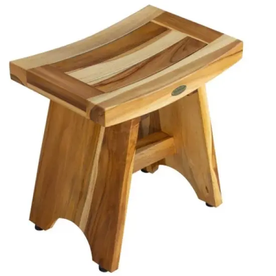 EcoDecors&reg; Serenity&reg; 18" Teak Wood Shower Bench in EarthyTeak Finish image {1}