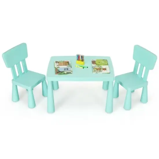 Costway Kids Table & 2 Chairs Set Toddler Activity Play Dining Study Desk Baby Gift image {11}
