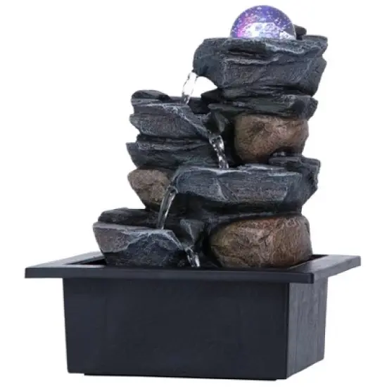 Design Toscano Spinning Orb Calming Tabletop Waterfall Fountain image {6}