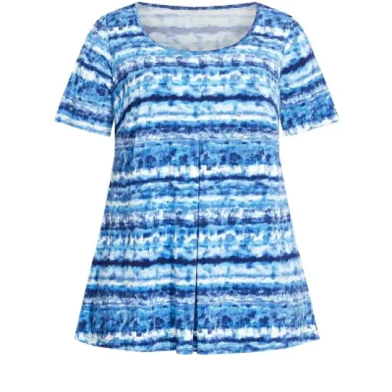 Women's Plus Size Liv Pleat Front Tunic  - Ocean Tie Dye | AVENUE image {2}