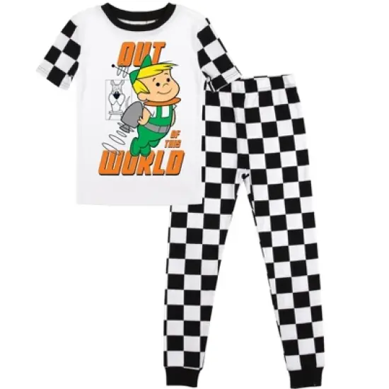 The Jetsons Elroy Out of This World Checker Pattern Youth Boy's Short Sleeve Pajama Set image {7}
