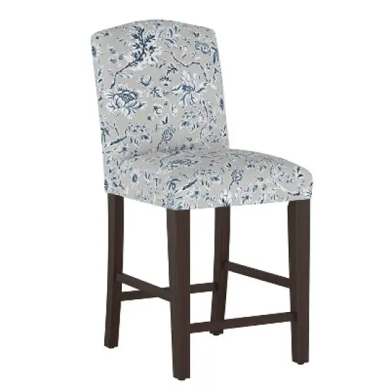 Alex Camel Back Counter Height Barstool with Botanical Print - Skyline Furniture image {7}