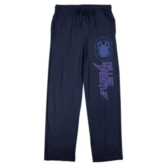 Blue Beetle Scarab Logo Men's Navy Sleep Pajama Pants image {4}