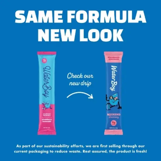 Waterboy Hydration + Weekend Recovery Vegan Dietary Supplement Powder - Strawberry Lemonade - 2.75oz/12ct image {7}