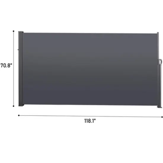 Gulches 118.1"*70.9" Retractable Side Screen Awning, UV Resistant, Waterproof, Patio Privacy Screen for Garden, Balcony, Courtyard(Dark Gray) image {1}