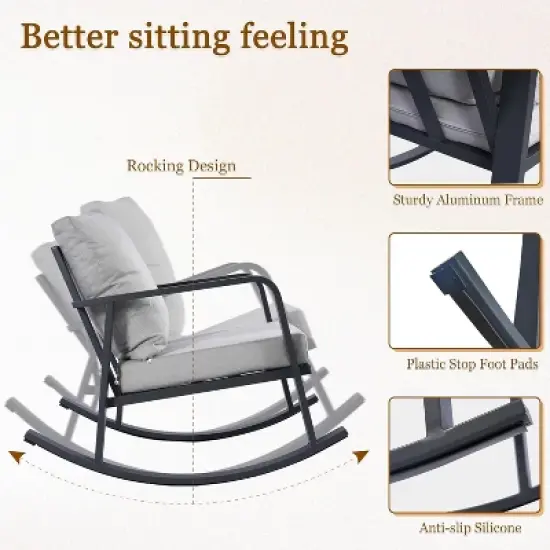 SUGOLD Outdoor End Table,Patio Wicker Small Side Table, PE Rattan Coffee Table Brown image {2}